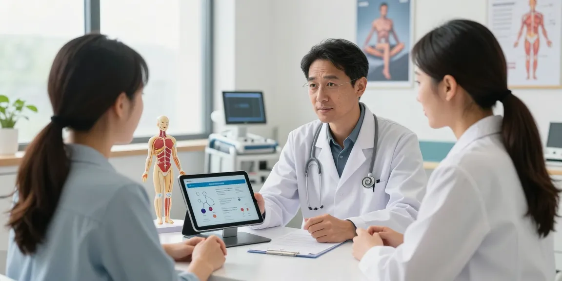 Tesamorelin cost consultation in a modern medical office with healthcare professional and patient.