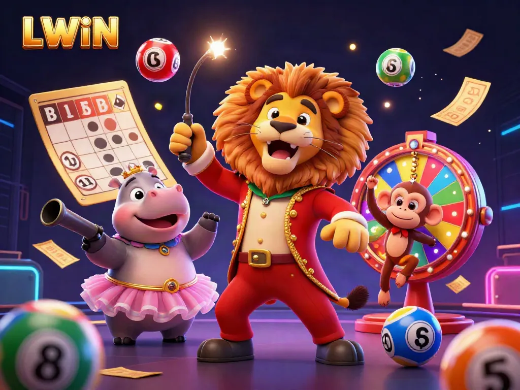 Experience excitement with LLWIN's dynamic gaming illustration showcasing colorful lottery elements.