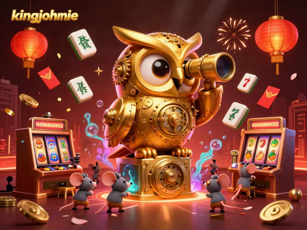 Experience the vibrant excitement of kingjohnnie casino with a dynamic 3D illustration showcasing lively gaming elements.