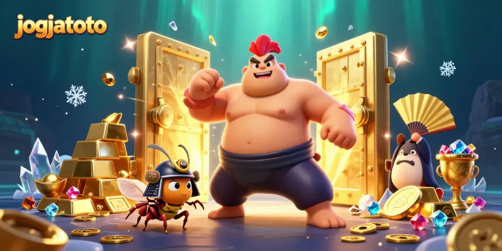 Join the action with jogjatoto's thrilling 3D casino illustration featuring vibrant characters.