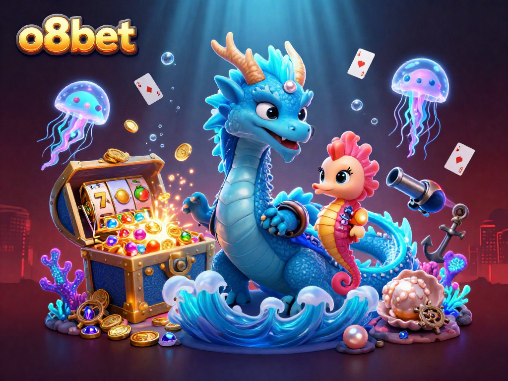 o8bet offers unique underwater casino concepts with a mesmerizing 3D dragon and slot elements.