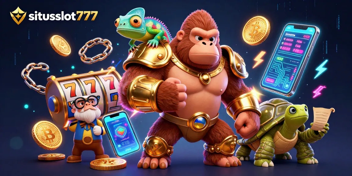Experience exhilarating slots action with situsslot777 in a vibrant, dynamic 3D illustration.