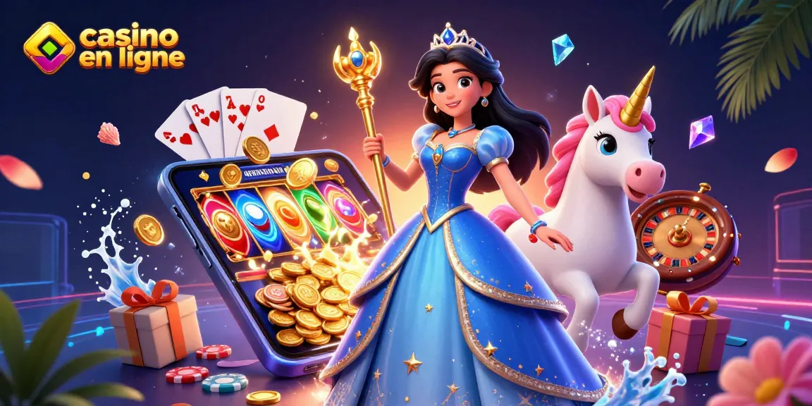 Participez à des aventures passionnantes de casino en ligne avec une femme glamour et une licorne magique.