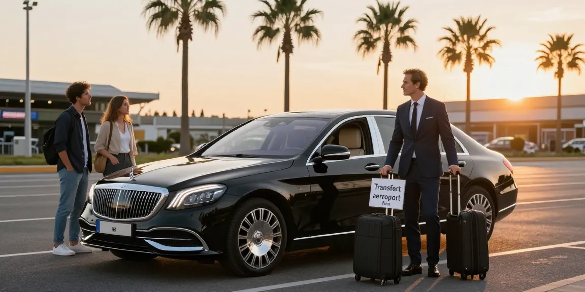 Transfert aéroport Nice avec un chauffeur professionnel attendant un client à l'aéroport de Nice.