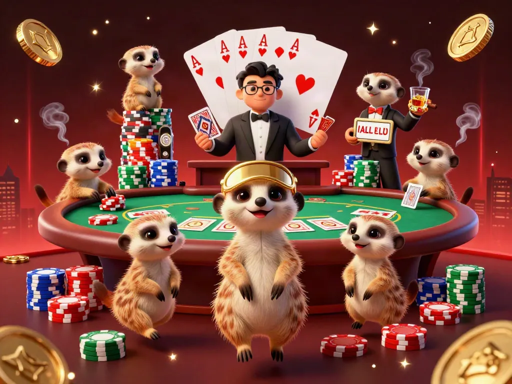 Join the fun at DU88's vibrant casino operation, where meerkats engage in dynamic gaming excitement.