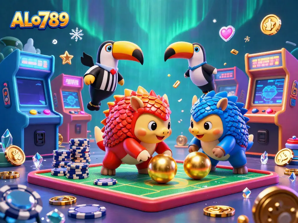 Experience thrilling gameplay with ALo789's unique pangolin characters rolling through exciting poker chips.