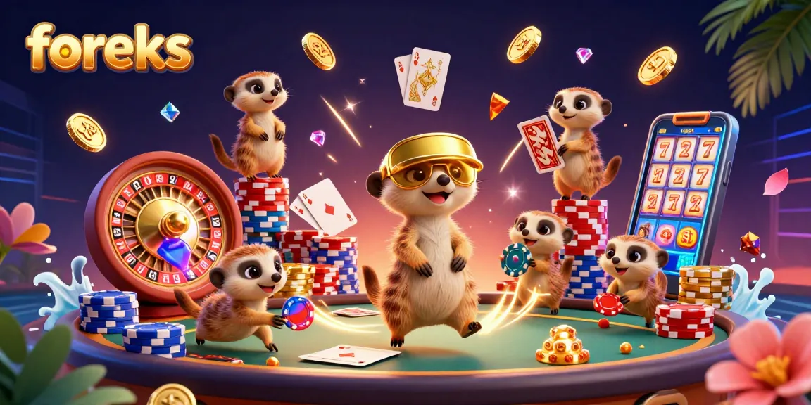 Experience the excitement at the foreks casino with meerkats managing games and winning chips.