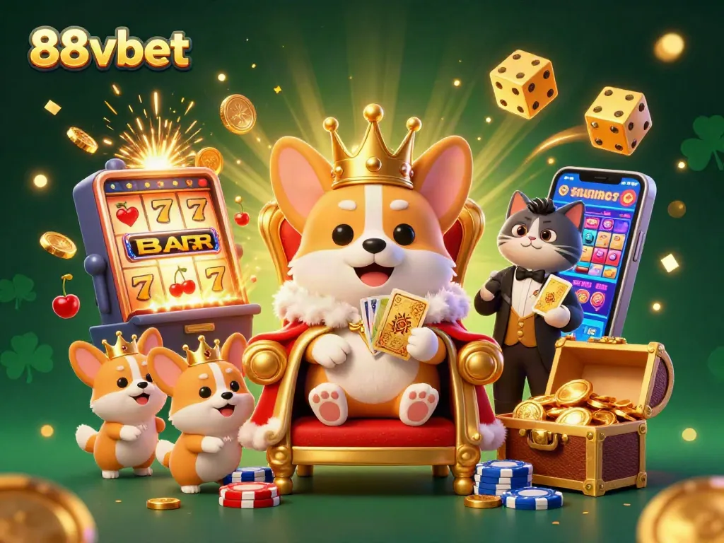 Play exciting games at 88vbet, where corgis rule the casino world with jackpots and fun!