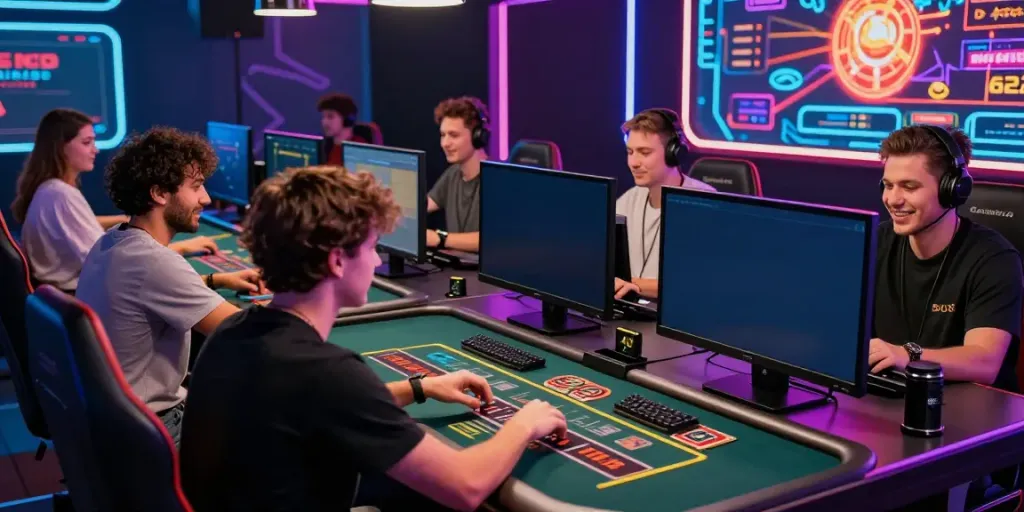 Link vào Nbet vibrant online casino scene with enthusiastic players.