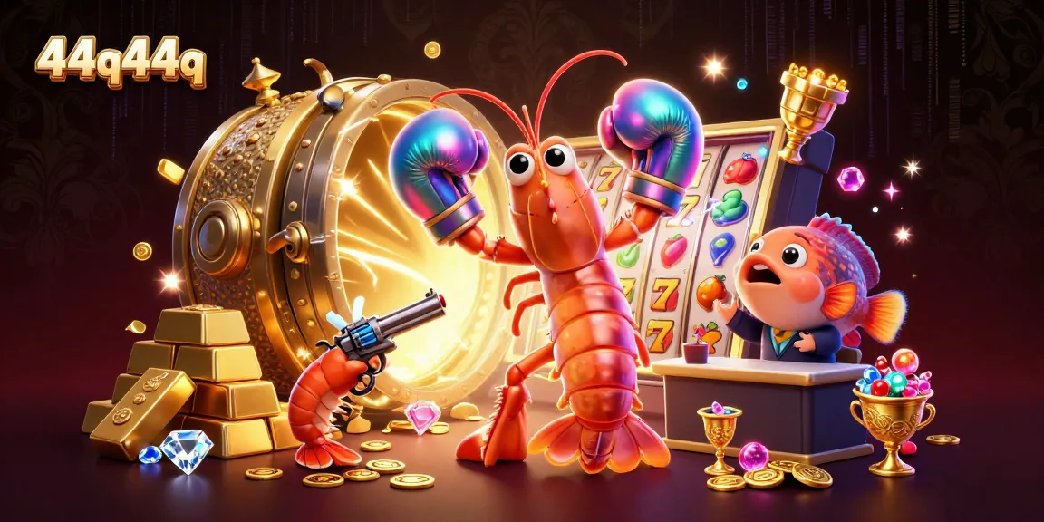 Join the 44q44q gaming adventure with a vibrant scene featuring playful sea creatures.