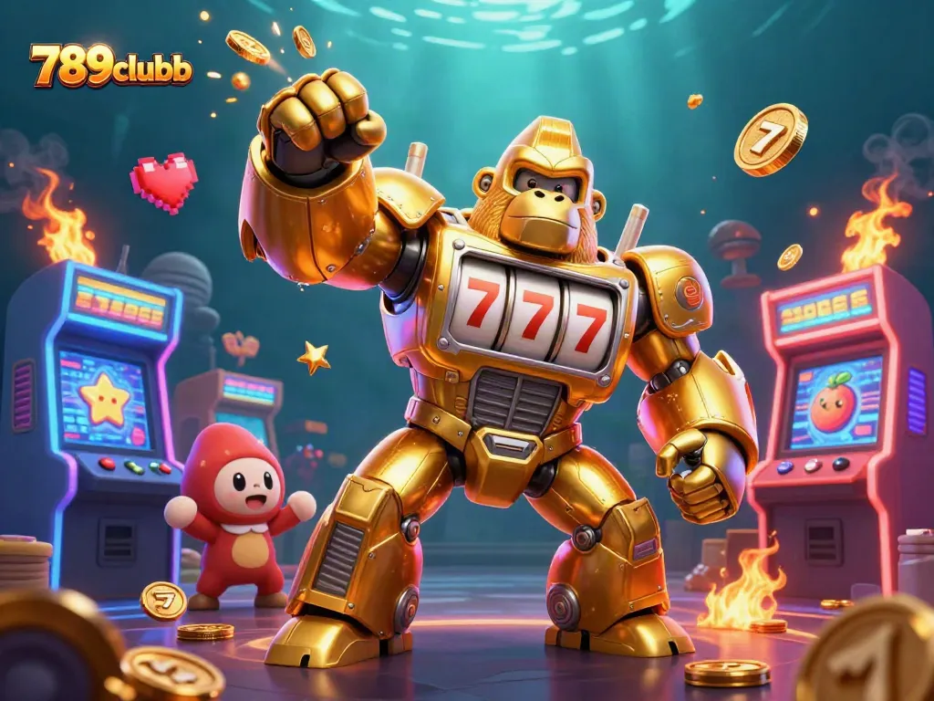 Experience thrilling gameplay with 789clubb's dynamic casino adventures featuring golden gorilla mech.