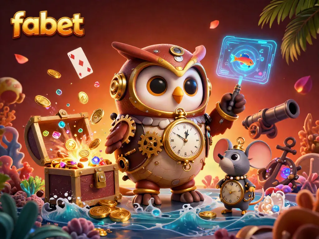 Experience the vibrant casino world of fabet with an energetic scene filled with treasures, games, and fun.