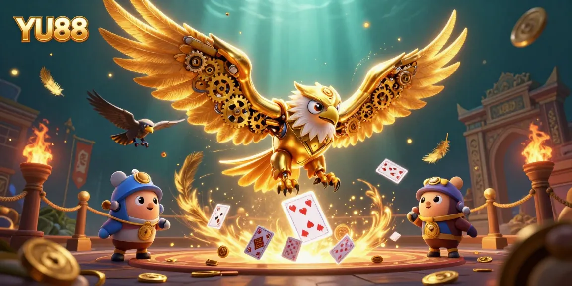 Experience thrilling wins at YU88 casino with the golden eagle amidst vibrant gameplay.