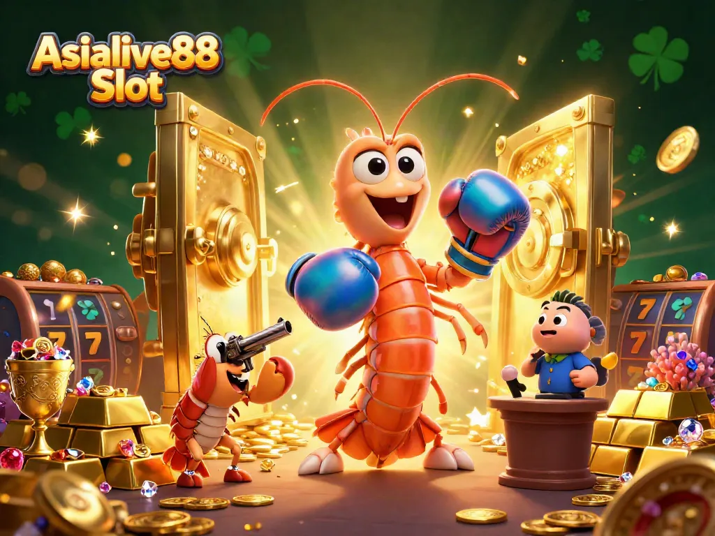 Spin to win big with Asialive88 Slot's vibrant 3D cartoon action featuring treasure and gaming symbols.