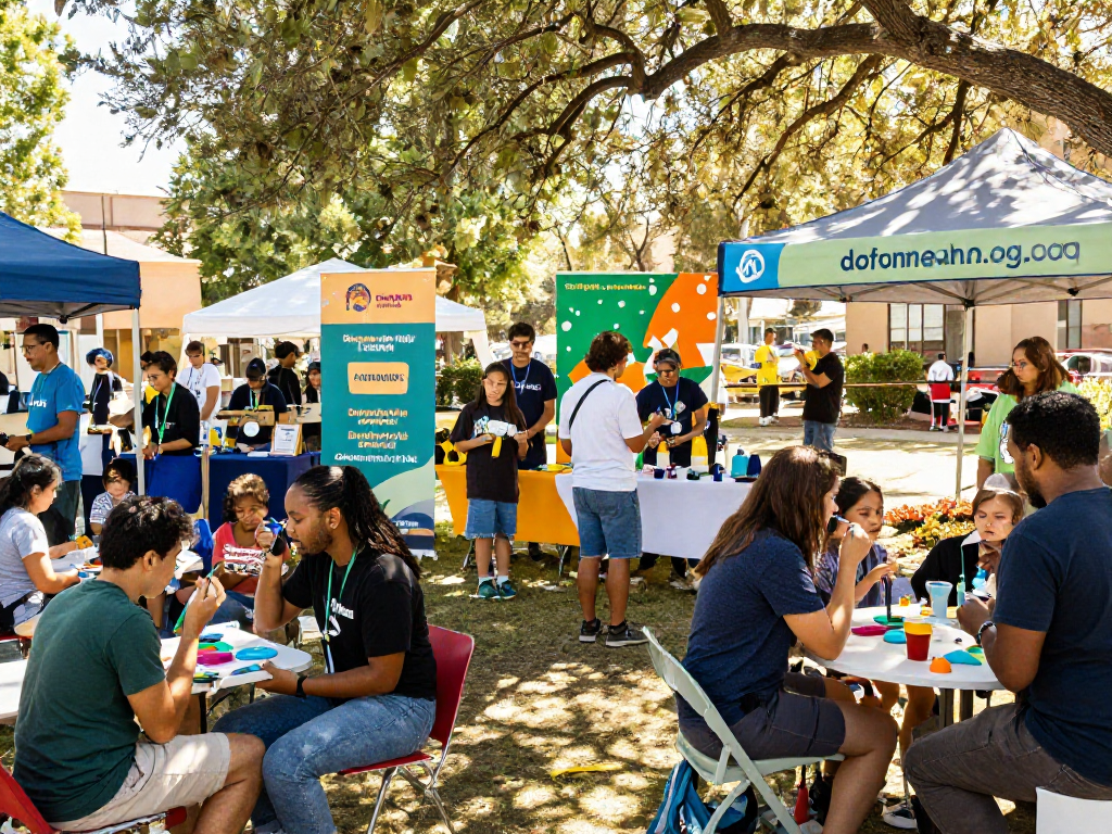 Engaging community charity event showcasing dofdmenno.org initiatives and activities.