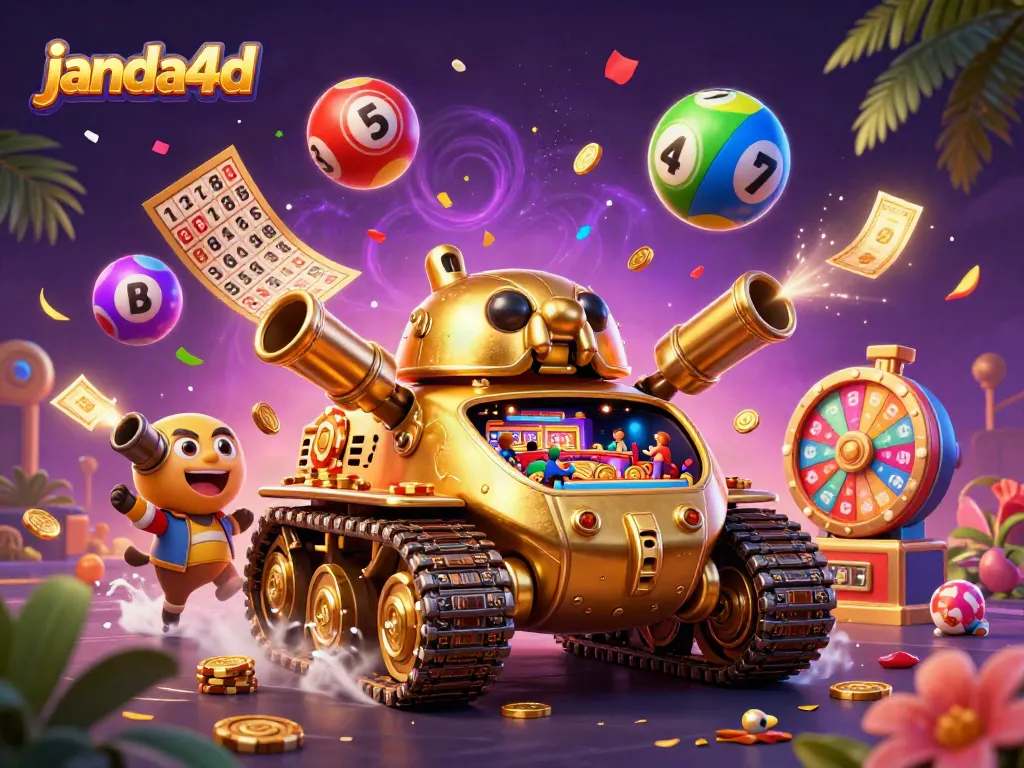 Permainan slot seru di janda4d menampilkan tank kura-kura emas dan elemen judi dinamis.