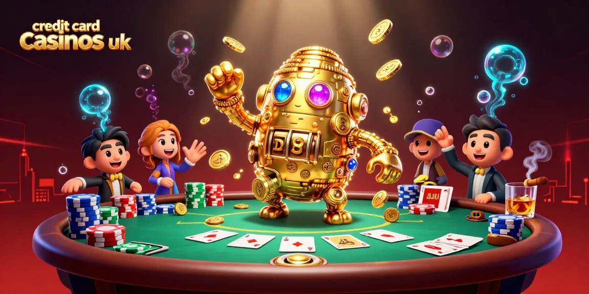 Engage with top credit card casinos UK showing a dynamic casino scene filled with vibrant gaming elements.