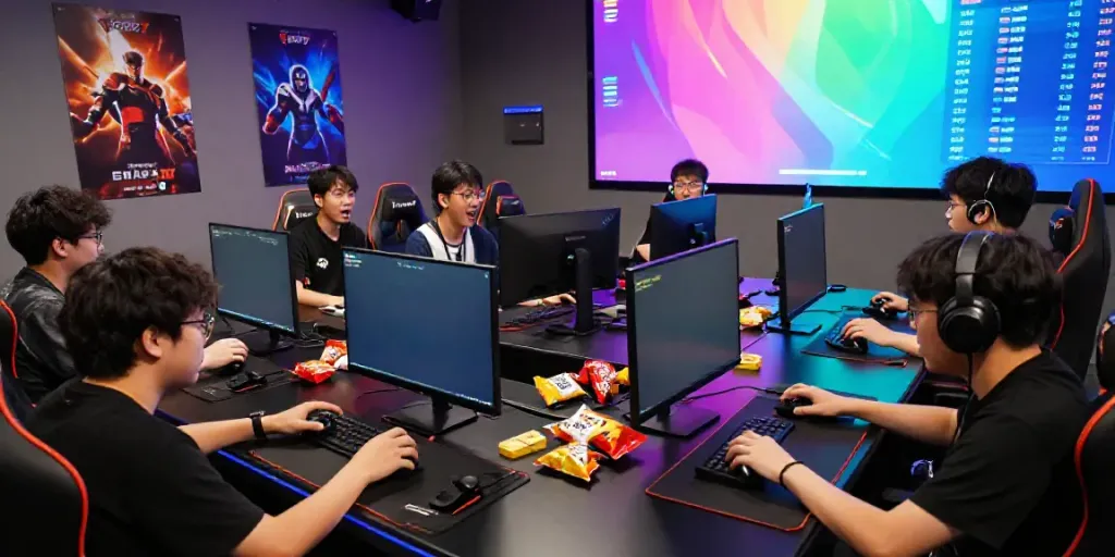 K177 game session with diverse players immersed in competitive gameplay.