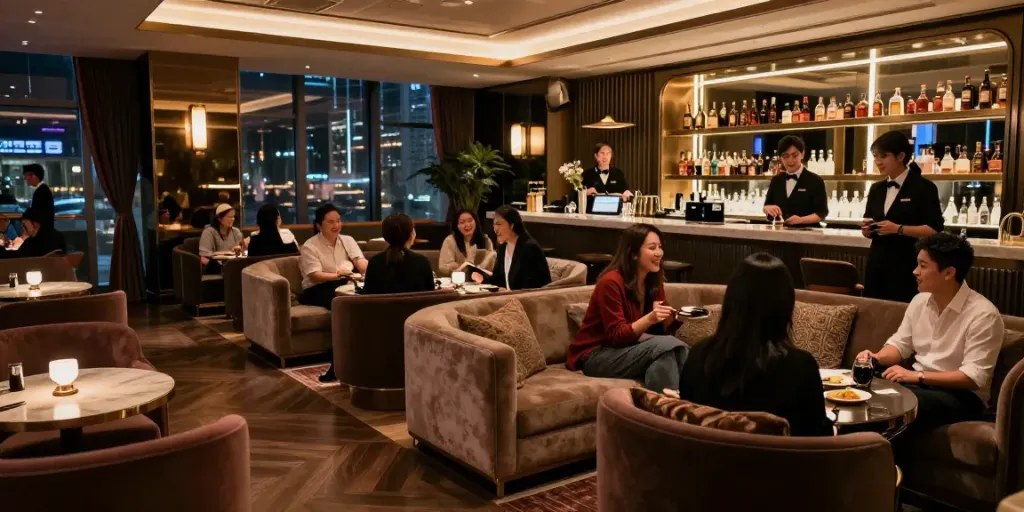 강남 타이밍의 고급스러운 유흥 공간과 분위기