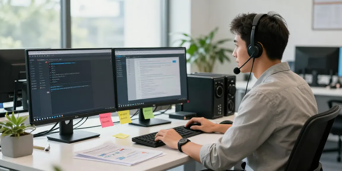 Hotmail support Canada technician assisting customers in a modern office environment.