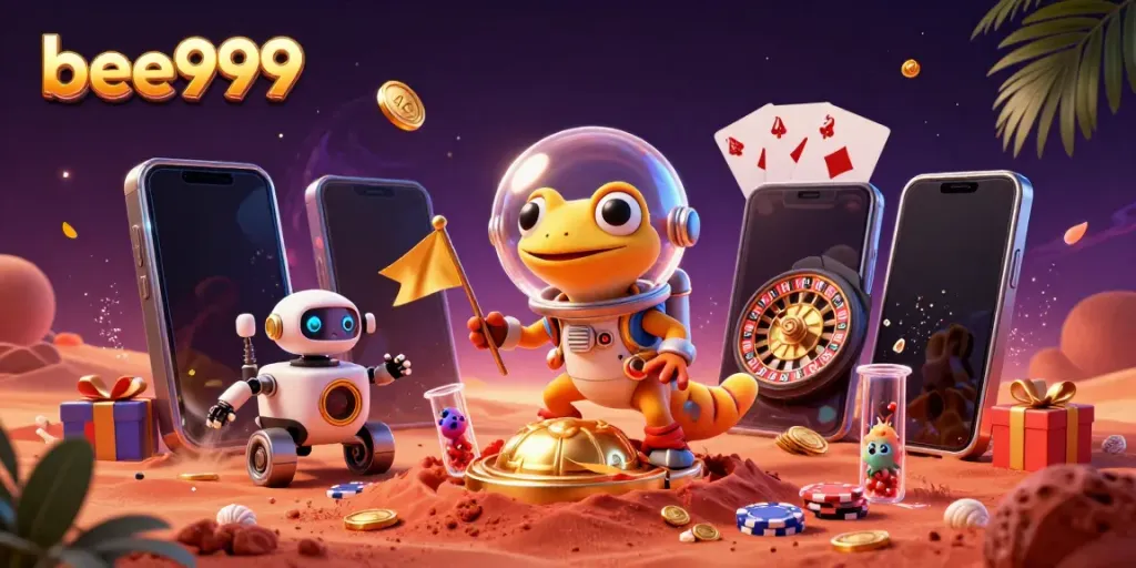 Engage with bee999's vibrant Martian casino adventure featuring unique characters and dynamic gaming elements.