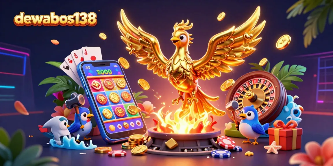 Experience winning moments at dewabos138 with golden coins, vibrant slots, and dynamic casino elements.
