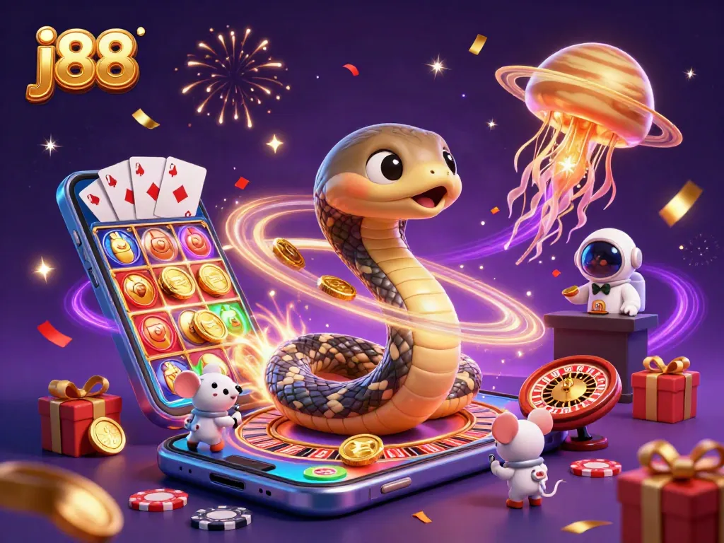 Experience thrilling bets at j88 with animated roulette and slot games in a cosmic casino!