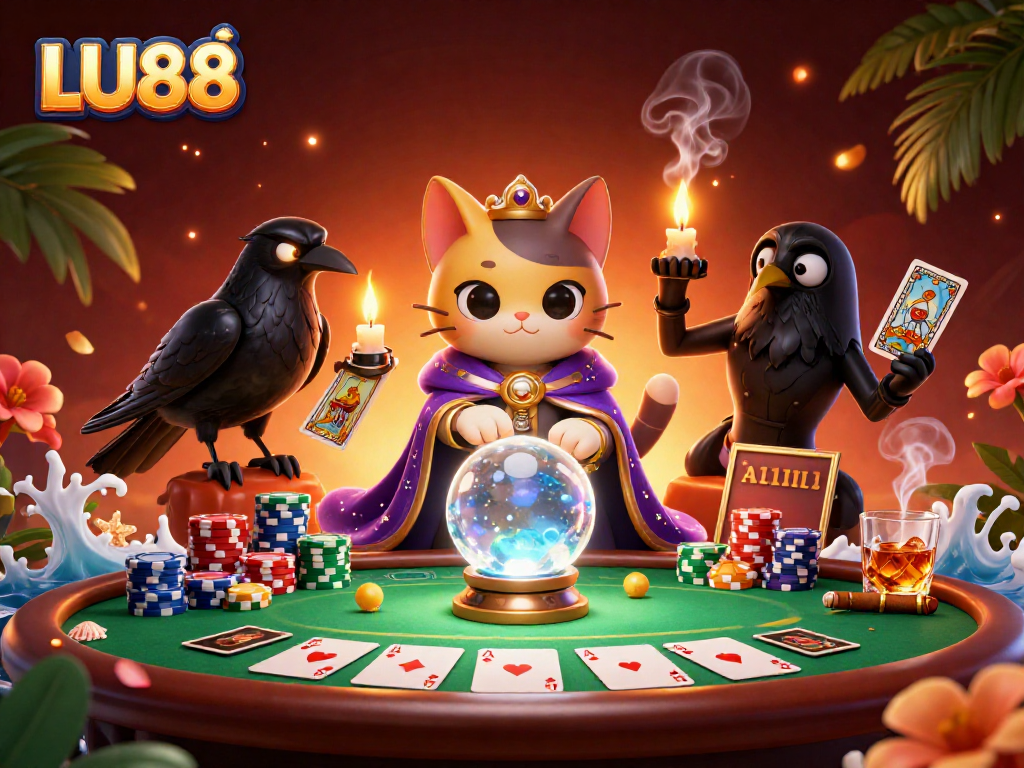 Win big with LU88 at the poker table featuring mystical elements and vibrant gameplay.