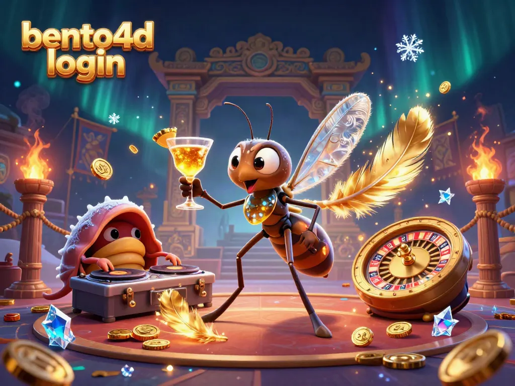 Engage in thrilling gaming adventures with bento4d login, featuring a lively 3D casino scene.