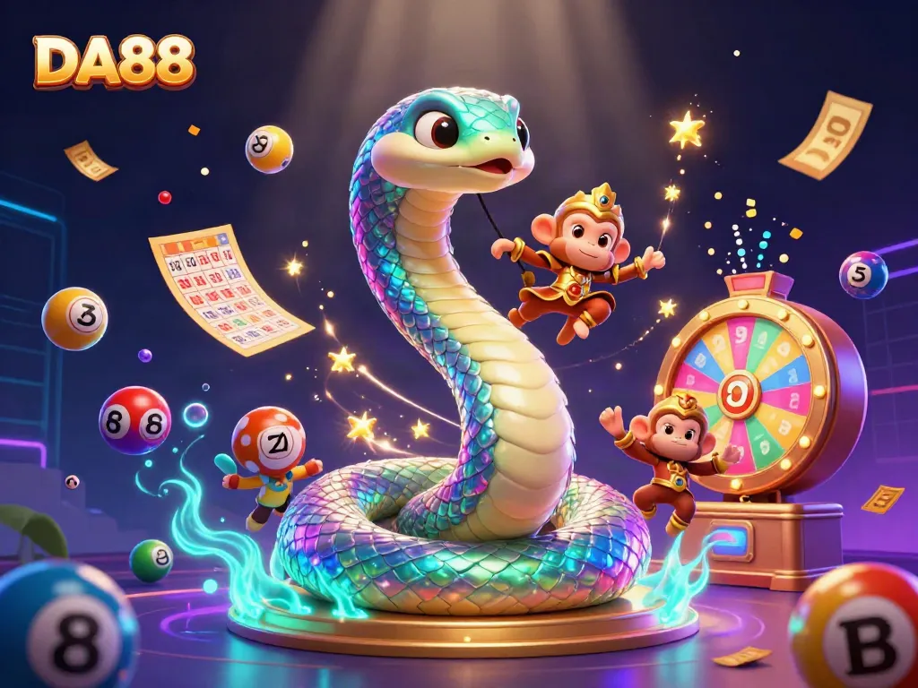 Experience thrilling moments at DA88 with vibrant lottery gameplay and magical 3D characters.