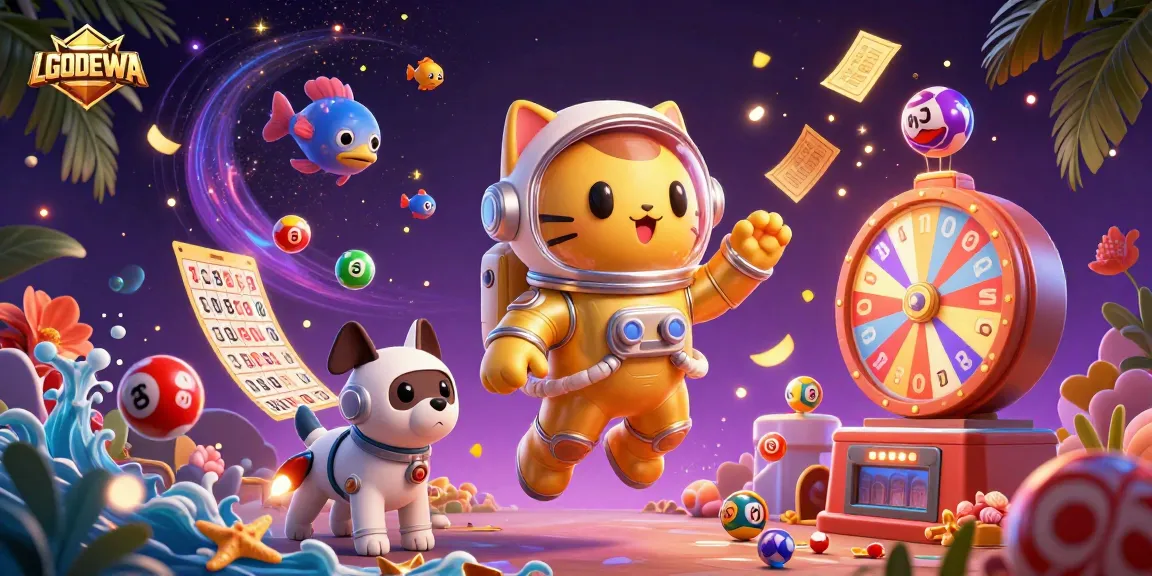 Experience thrilling jackpots with LGODEWA's vibrant, animated gaming scene full of fun.