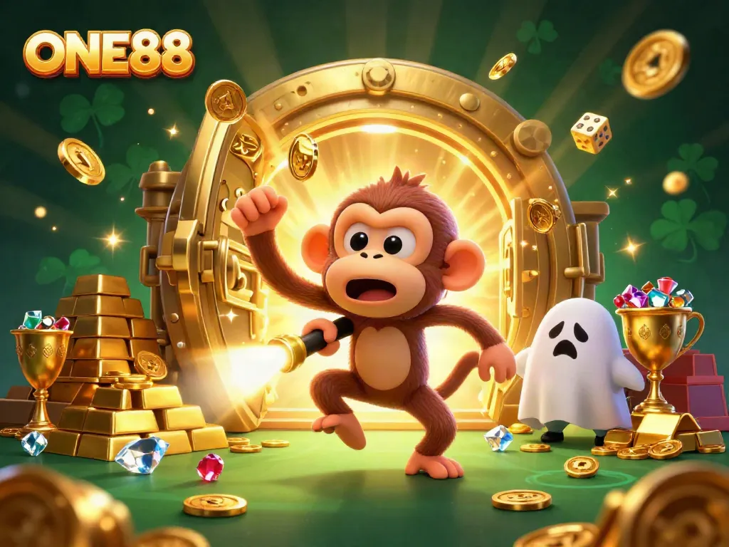 Engage with ONE88's exciting casino adventure featuring a playful poltergeist and a curious puppy.