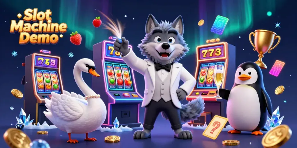Experience excitement with Slot Machine Demo featuring vibrant characters and dynamic slot elements.