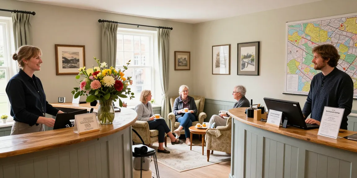 Guesthouse Skipton welcoming guests at cozy Town House B&B reception.