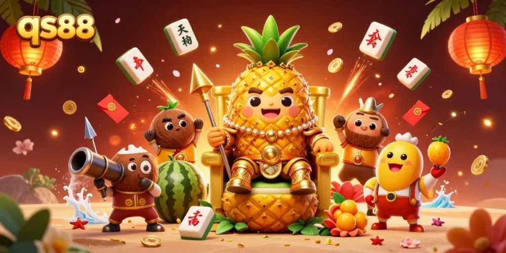 Experience thrilling wins at qs88 with vibrant 3D casino jungle characters and colorful game elements.