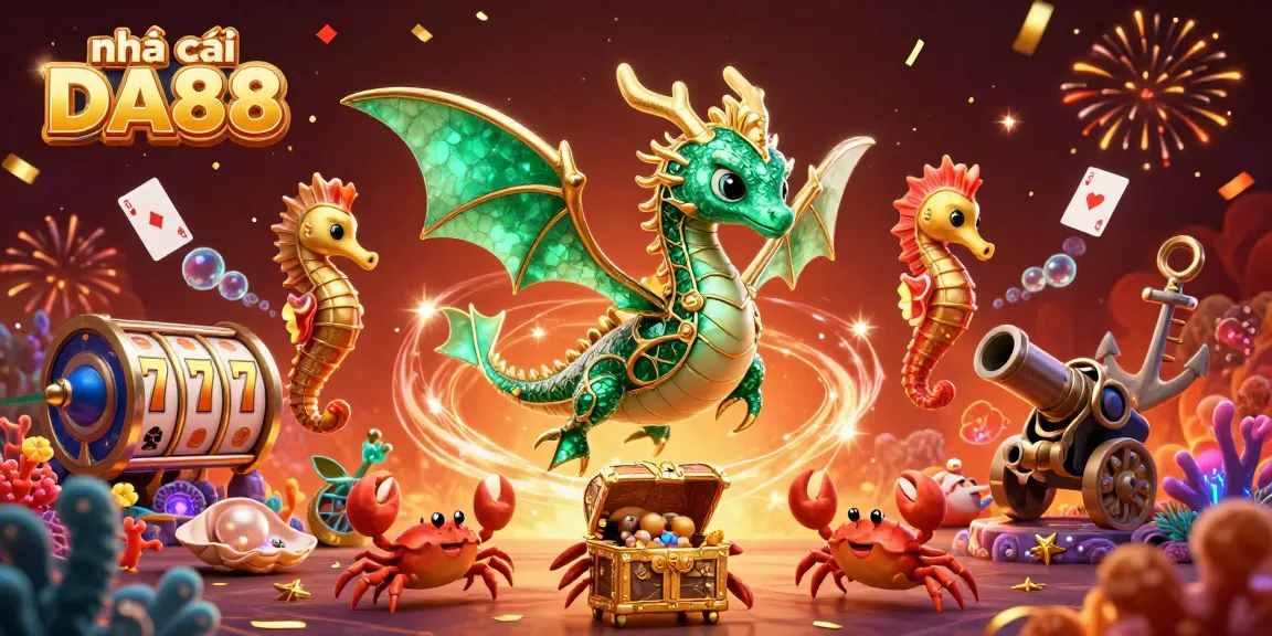Experience the thrill of nhà cái DA88 with vibrant underwater casino elements and magical creatures.