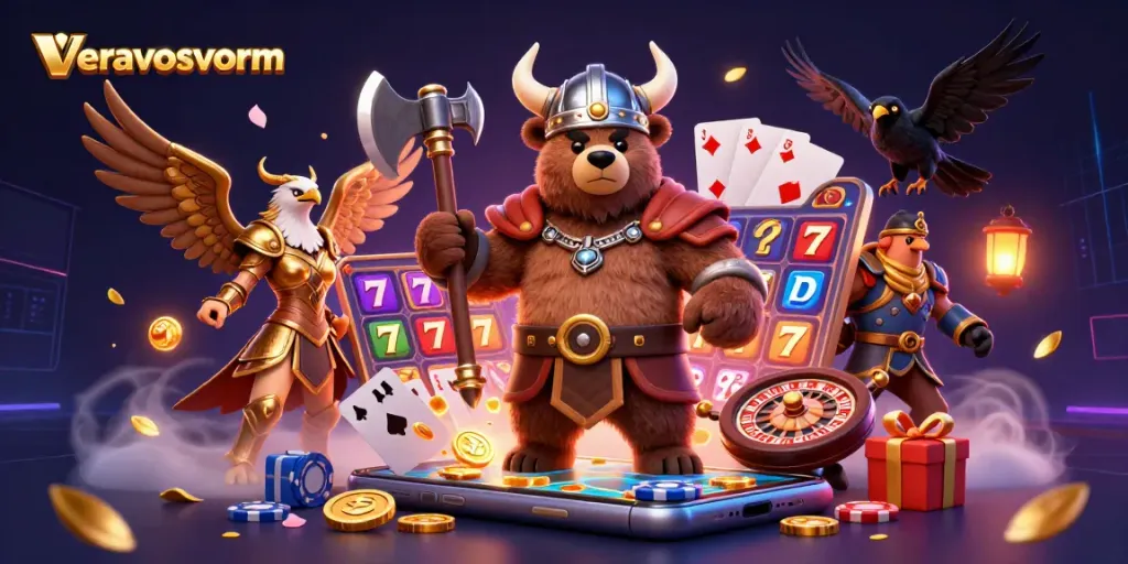 Mainkan slot di veravosvorm dengan beruang Viking berperang, elang Valkyrie, dan simbol permainan menarik lainnya.