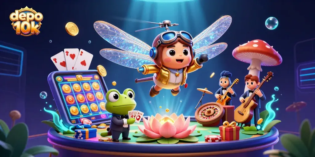 Engage in thrilling gameplay at depo 10k with slots, vibrant characters, and exciting casino action.
