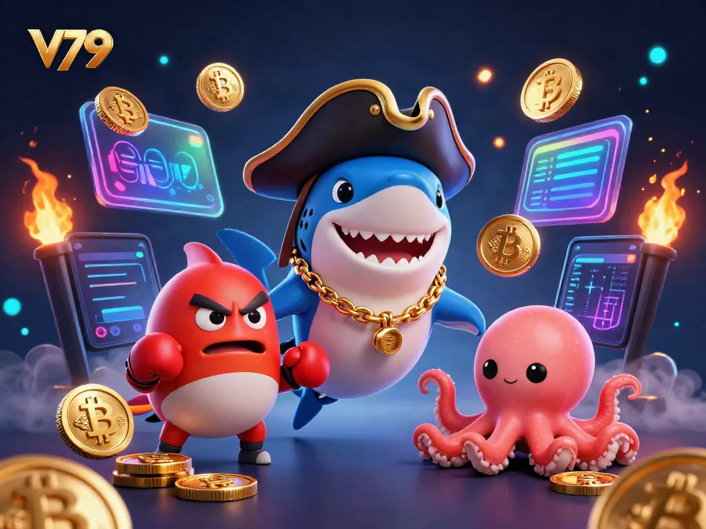 Engage with V79 while playing exciting games with a colorful pirate and sea creatures