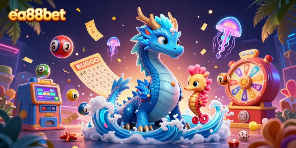 Experience exciting gaming with ea88bet's vibrant lottery scene featuring dynamic characters and elements.
