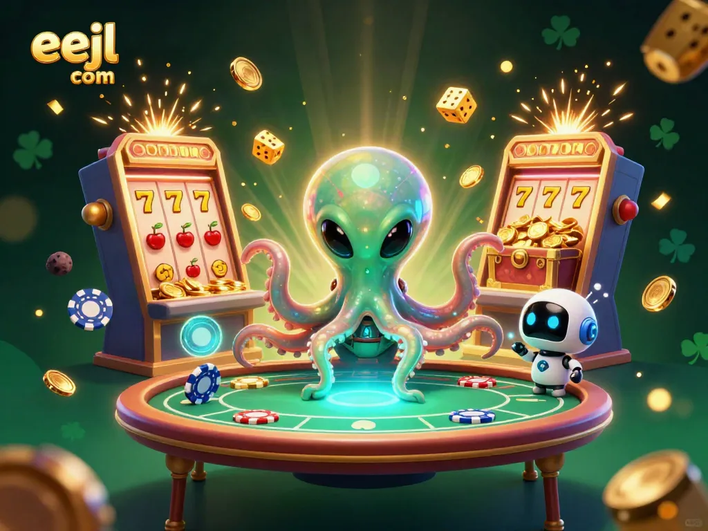 Experience thrilling gameplay with eejl com's vibrant alien casino scene full of excitement.