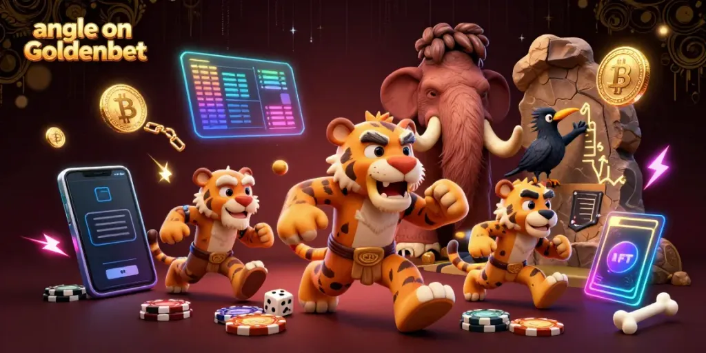 Join the fun at Goldenbet with our unique caveman casino, featuring vibrant crypto elements.