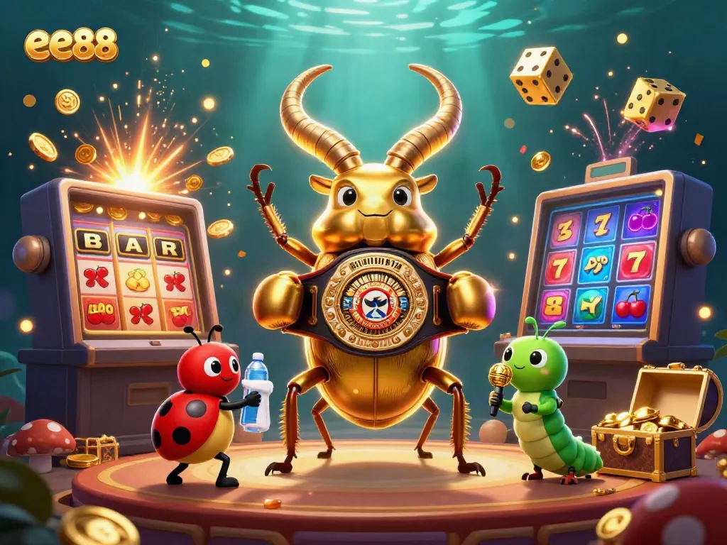 Experience the excitement of ee88 with an exhilarating online casino showdown scene featuring dynamic game elements.