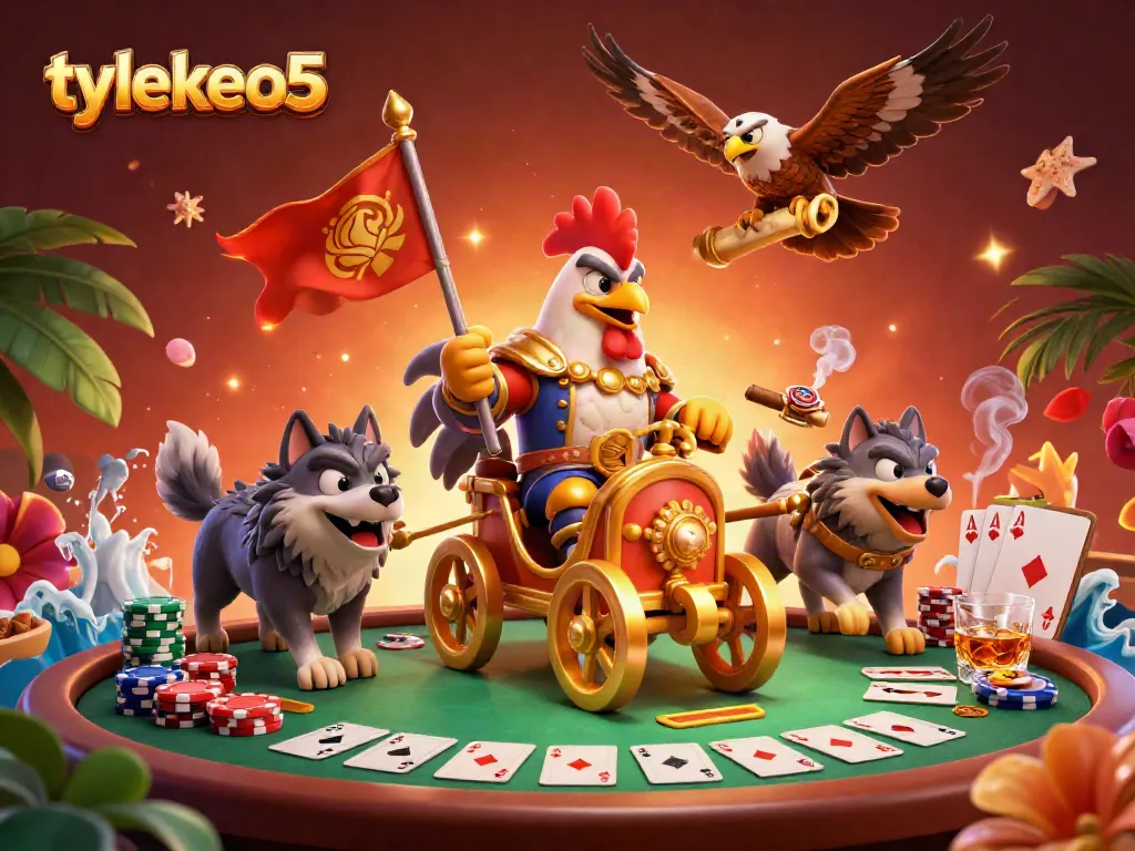 Experience thrilling poker action in a vivid 3D scene featuring tylekeo5's dynamic characters and game elements.