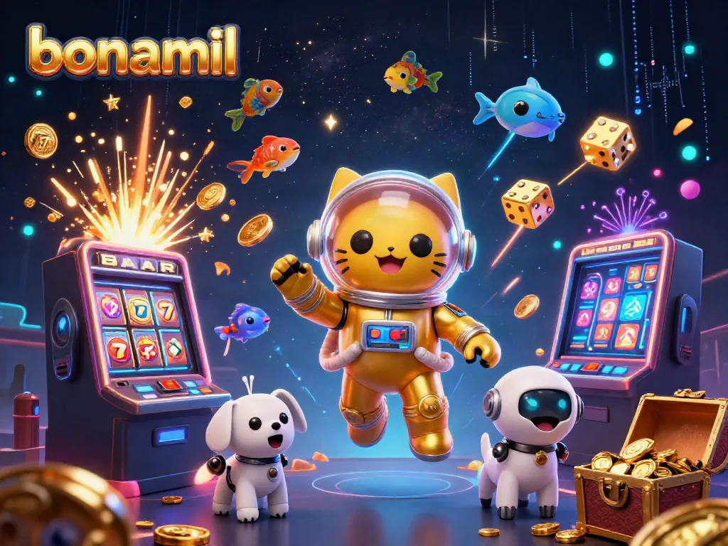 Bonamil memberikan pengalaman bermain kasino yang menarik dengan kucing astronot dan anjing robot.