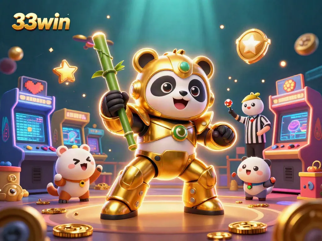 Join the action at 33win with vibrant casino games and exciting rewards in this dynamic 3D scene.