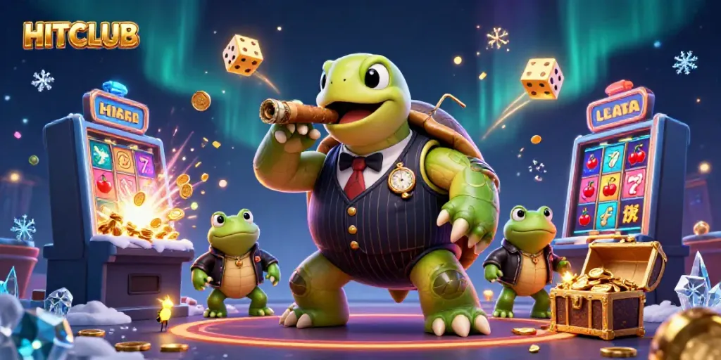 Unleash excitement at HITCLUB with a 3D casino scene showcasing thrilling games, jackpots, and vibrant characters.