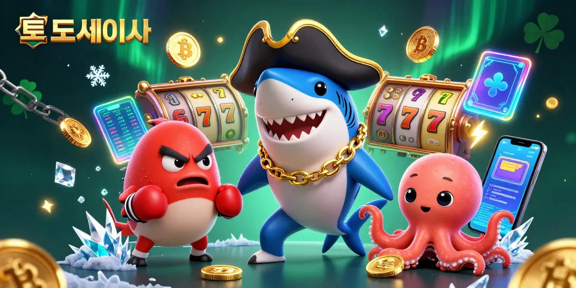 Experience thrilling betting action with 토토사이트 featuring a pirate shark, pufferfish, and octopus with gold coins.