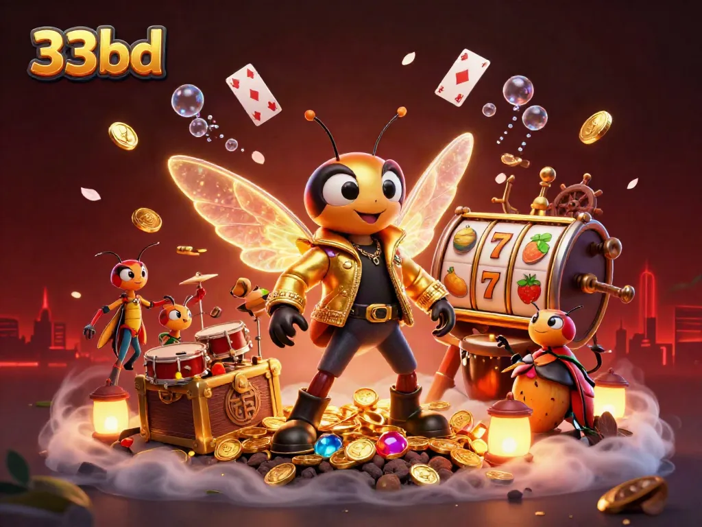 Engage with 33bd's vibrant casino scene featuring dynamic characters and interactive gaming elements.