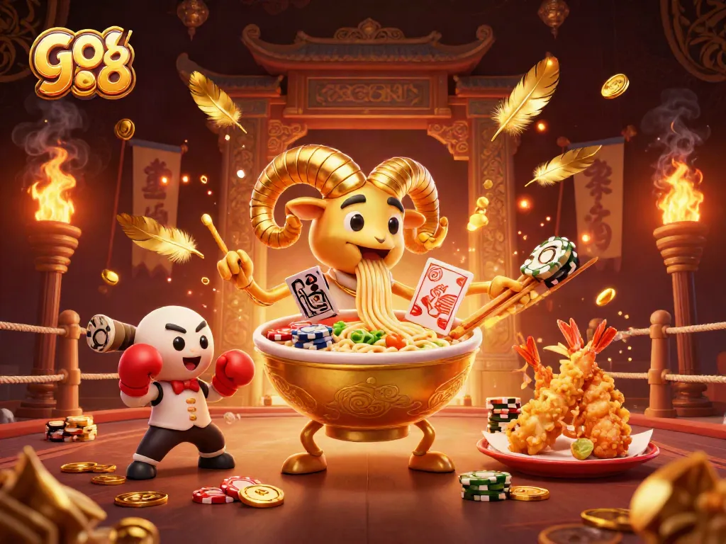 Engage with go 88's lively cartoon casino scene featuring colorful characters and dynamic game elements.